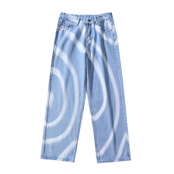 men's jeans ewq / wear personality trend vintage loose denim trousers for male 2021 spring embossed circle printed 9y1906, Blue
men's jeans ewq / wear personality trend vintage loose denim trousers for male 2021 spring embossed circle printed 9y1906, Blue
