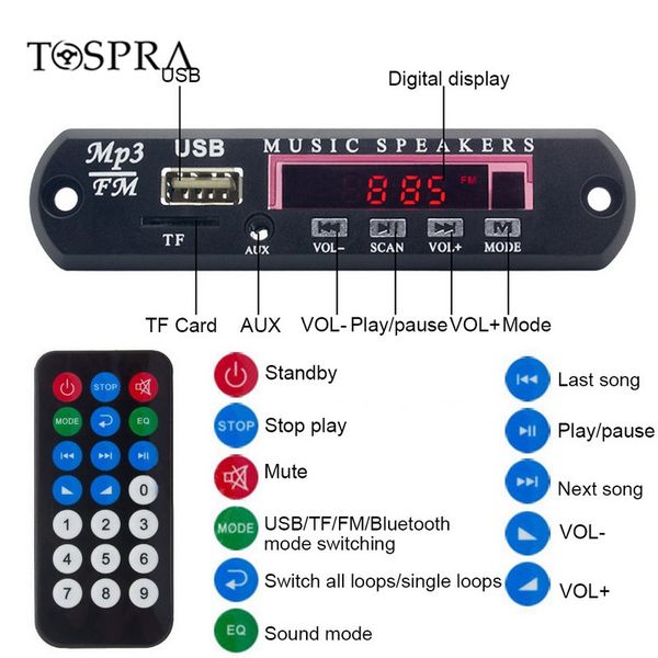 5v 12v audio module remote music speaker decoding board usb tf fm radio mp3 player with sd card slot/usb/fm for car
5v 12v audio module remote music speaker decoding board usb tf fm radio mp3 player with sd card slot/usb/fm for car