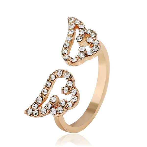 fashion angel wing opening ring with rhinestones cute girls middle rings 3 colors micro zircons women jewelry gift lady accessory, Silver
fashion angel wing opening ring with rhinestones cute girls middle rings 3 colors micro zircons women jewelry gift lady accessory, Silver