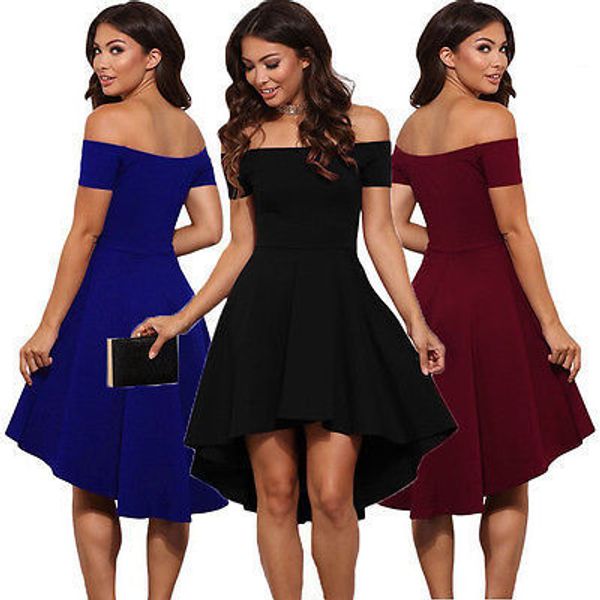 casual dresses women elegant summer off shoulder ladies party evening short dress, Black;gray
casual dresses women elegant summer off shoulder ladies party evening short dress, Black;gray