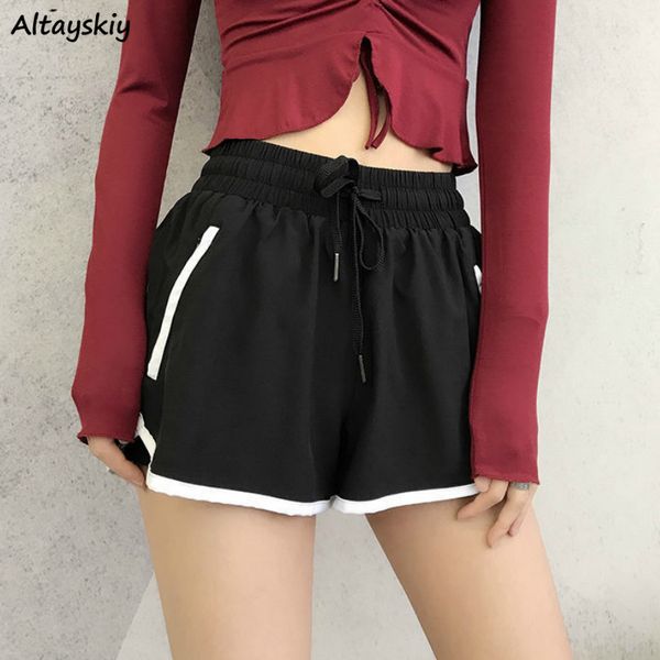 women's shorts womens summer motion double layer high waist patchwork drawstring elastic black blue quick dry chic comfy, White;black
women's shorts womens summer motion double layer high waist patchwork drawstring elastic black blue quick dry chic comfy, White;black