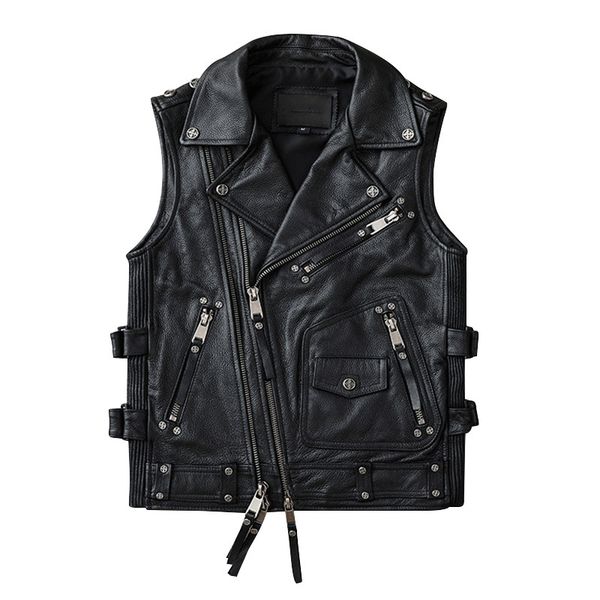 2020 black short biker's style leather vest men large size xxxxl genuine cowhide spring slim fit motorcycle leather vest, Black;white
2020 black short biker's style leather vest men large size xxxxl genuine cowhide spring slim fit motorcycle leather vest, Black;white