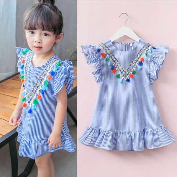 new summer baby girls dress tassel flying sleeve dresses stripe cute kids party dresses for kids girls princess dress clothes, Red;yellow
new summer baby girls dress tassel flying sleeve dresses stripe cute kids party dresses for kids girls princess dress clothes, Red;yellow