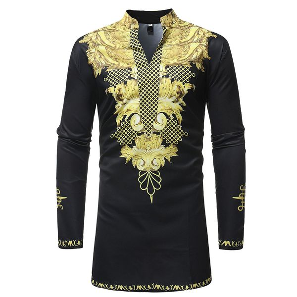 fashion african style black luxury golden printed man casual dashiki long shirts plus size riche bazin africa men clothing, White;black
fashion african style black luxury golden printed man casual dashiki long shirts plus size riche bazin africa men clothing, White;black