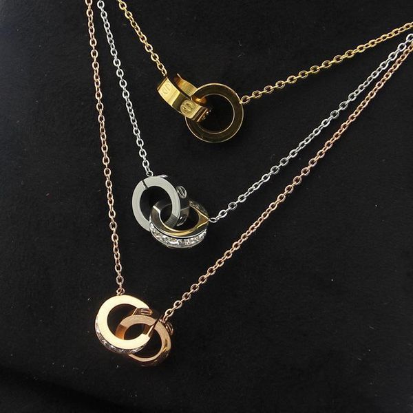 2019 wholesale gold plated double rings pendant necklace choker 316l stainless steel two circle rings necklace jewelry for women, Silver
2019 wholesale gold plated double rings pendant necklace choker 316l stainless steel two circle rings necklace jewelry for women, Silver