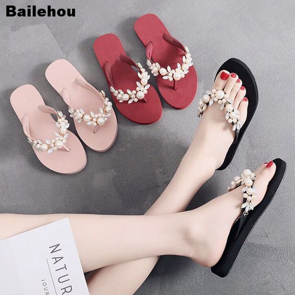 new women beach slippers rhinestone pearl flip flops home outside slipper women platform sandals flat casual shoes slip on slide, Black
new women beach slippers rhinestone pearl flip flops home outside slipper women platform sandals flat casual shoes slip on slide, Black