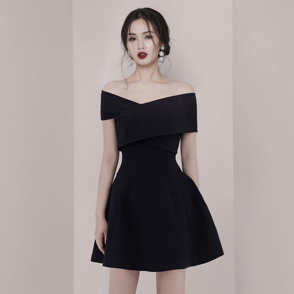new women's wear black french miniature dress, Black;gray 
new women's wear black french miniature dress, Black;gray