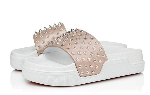 new arrival mens and womens fashion causal designer sandals red bottom slipper studs designer leather flops shower room flops beach indoor, Black
new arrival mens and womens fashion causal designer sandals red bottom slipper studs designer leather flops shower room flops beach indoor, Black