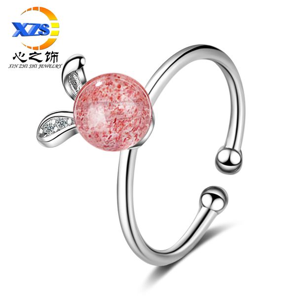 natural strawberry crystal cute rabbit ring womens korean version of the small animal pink strawberry crystal ring sweet index finger tail r, Silver
natural strawberry crystal cute rabbit ring womens korean version of the small animal pink strawberry crystal ring sweet index finger tail r, Silver