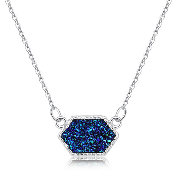 silver plated many color crystal cluster dyed pendant rhombus shape necklace fashion jewelry
silver plated many color crystal cluster dyed pendant rhombus shape necklace fashion jewelry