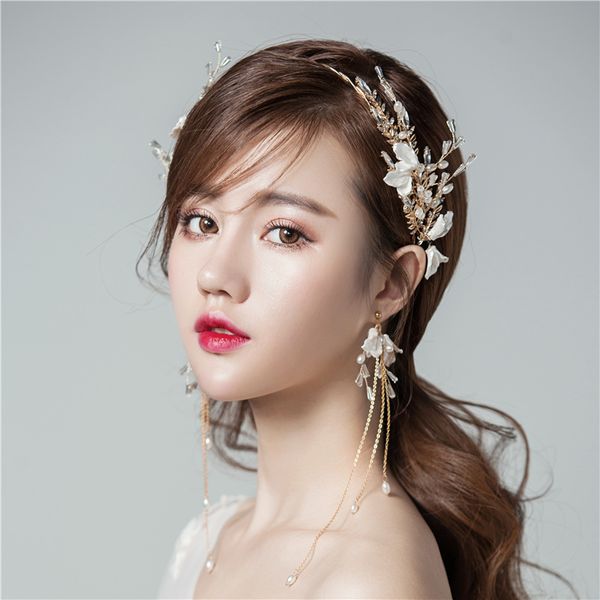 trendy gold tassel earrings headband sets pearl rhinestone hairbands handmade hair jewelry bride women wedding hair accessories, Golden;white
trendy gold tassel earrings headband sets pearl rhinestone hairbands handmade hair jewelry bride women wedding hair accessories, Golden;white
