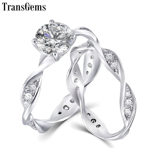 transgems solid 14k white gold engagement bridal set center 1ct 6.5mm excellent vvs f color moissanite ring set for women gift y19032201, Slivery;golden
transgems solid 14k white gold engagement bridal set center 1ct 6.5mm excellent vvs f color moissanite ring set for women gift y19032201, Slivery;golden