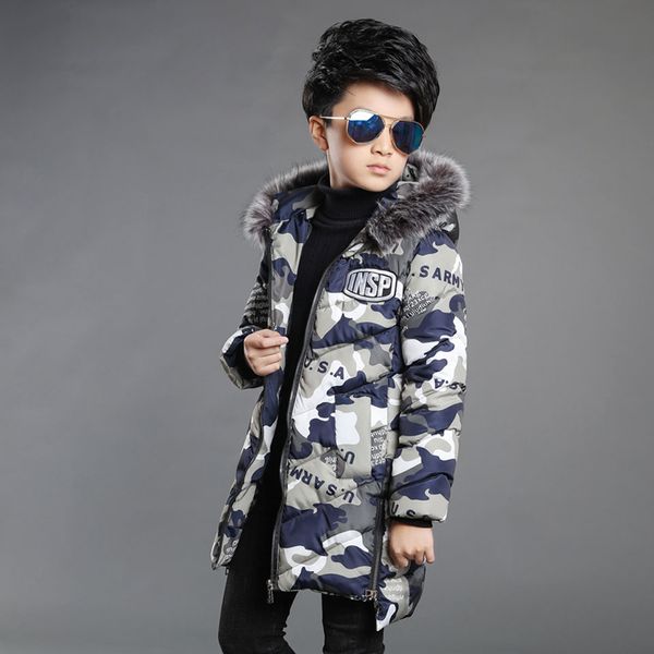 camouflage 2019 children's down jacket long thick boy winter coat cotton down kids winter jackets for boy outerwear fur collar, Blue;gray
camouflage 2019 children's down jacket long thick boy winter coat cotton down kids winter jackets for boy outerwear fur collar, Blue;gray
