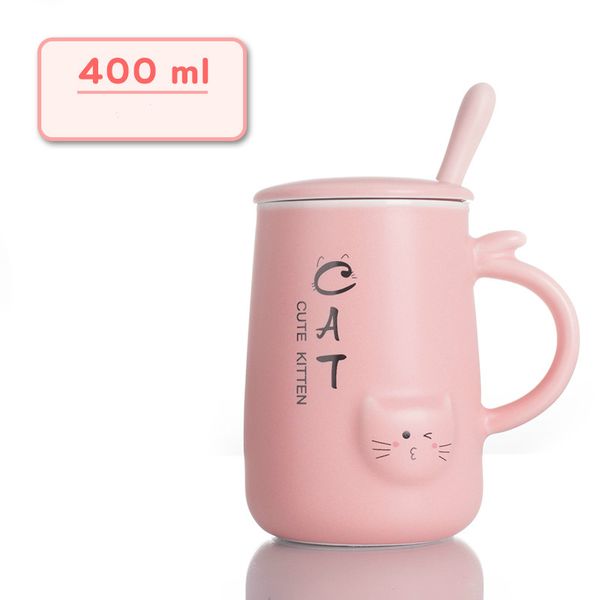 

ceramic milk breakfast mugs water big cup drinkware cute cat 400ml cafe coffee mug drinking cups large capacity style