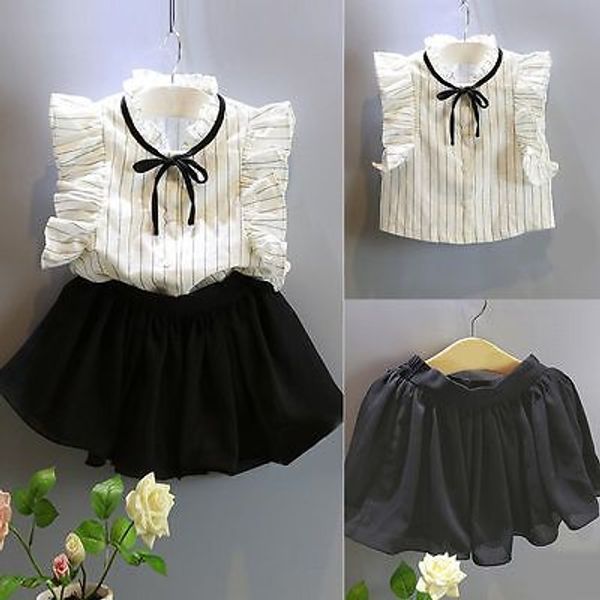 Baby Girls Summer Stripped Sleeveless Outfits Kids 2pcs Skirt Casual Party Pageant 2-7Y
Baby Girls Summer Stripped Sleeveless Outfits Kids 2pcs Skirt Casual Party Pageant 2-7Y