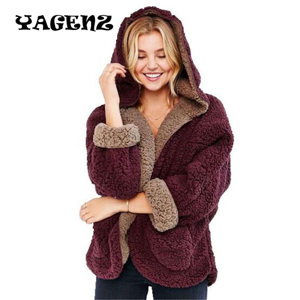 wool loose sweater fashion winter women lambs wool coat both sides wear jacket loose bat sleeves casual hooded pure color coats, Black
wool loose sweater fashion winter women lambs wool coat both sides wear jacket loose bat sleeves casual hooded pure color coats, Black