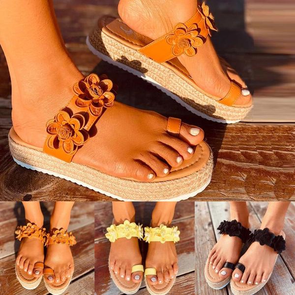 women sandals open toe flower pattern thick bottom flip flop weaving slippers summer platform shoes beach sandals plus-size#0505, Black
women sandals open toe flower pattern thick bottom flip flop weaving slippers summer platform shoes beach sandals plus-size#0505, Black