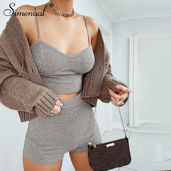 simenual casual sporty workout women matching sets ribbed solid active wear 2 piece outfits sleeveless and shorts co-ord set t200607
simenual casual sporty workout women matching sets ribbed solid active wear 2 piece outfits sleeveless and shorts co-ord set t200607