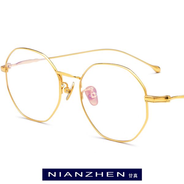 

b titanium eyeglasses frame women vintage polygon myopia optical frames 2019 retro eye glasses for men spectacles eyewear 1129, Black