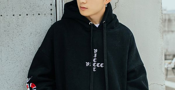 american street style hoodie lovers, Black