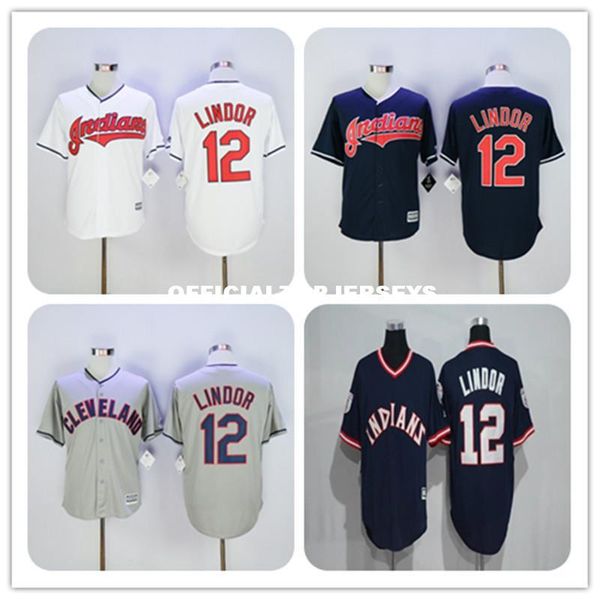 2019 men's #12 francisco lindor home alternate flexbase stitched retro jerseys red white gray black, Black;blue
2019 men's #12 francisco lindor home alternate flexbase stitched retro jerseys red white gray black, Black;blue