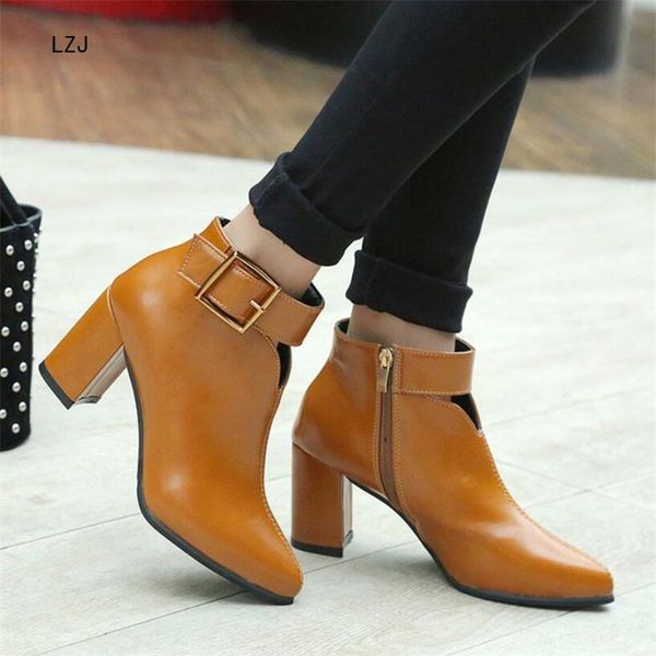 lzj 2019 ankle strap high heels women ankle boots pointed toe footwear zip female booties pu shoes woman winter high 7cm, Black
lzj 2019 ankle strap high heels women ankle boots pointed toe footwear zip female booties pu shoes woman winter high 7cm, Black