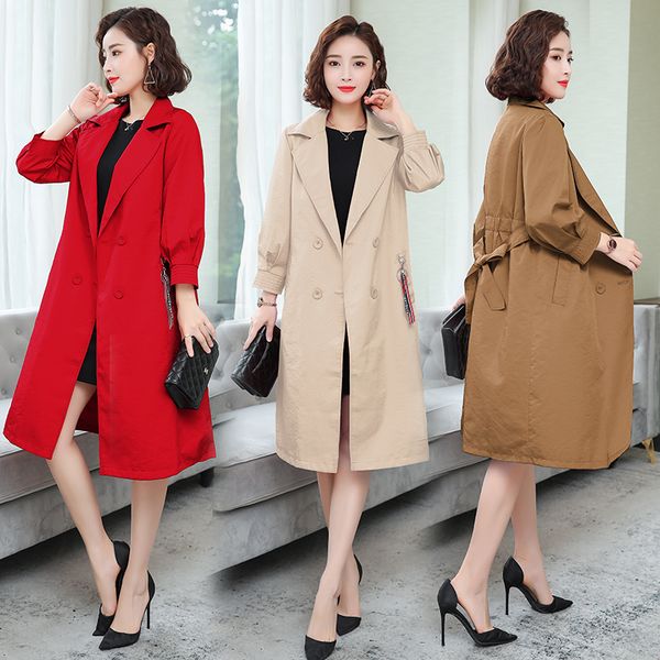 knee double-breasted windswear women trench coats 2019 loose hem plus size fall winter coat lady outwear women clothes with belt, Tan;black
knee double-breasted windswear women trench coats 2019 loose hem plus size fall winter coat lady outwear women clothes with belt, Tan;black