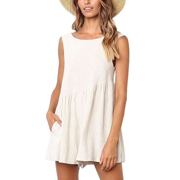 summer rompers womens new style solid color all-match loose sleeveless casual concise jumpsuits combinaison femme z, Black;white
summer rompers womens new style solid color all-match loose sleeveless casual concise jumpsuits combinaison femme z, Black;white