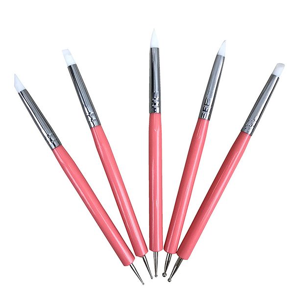 5pcs/set acrylic nail art pen pick rhinestone carving emboss decor tools silicone dotting pen dual-ended manicure brush painting, Silver
5pcs/set acrylic nail art pen pick rhinestone carving emboss decor tools silicone dotting pen dual-ended manicure brush painting, Silver