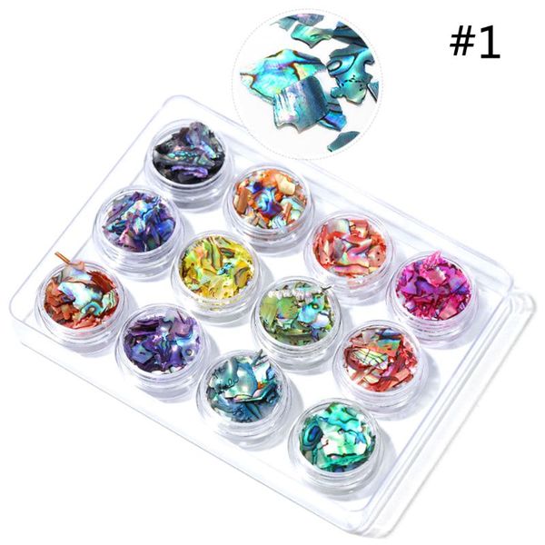 12 boxes/set nail shell slices broken 3d art decorations fingernails diy crafts manicure accessories 6 types, Black
12 boxes/set nail shell slices broken 3d art decorations fingernails diy crafts manicure accessories 6 types, Black