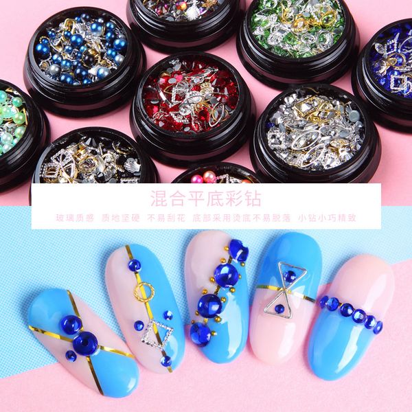 6 colors manicure art deco jewelry black boxed symphony flat diamond mixed gem metal ring nail ptherapy gel nail drill, Silver;gold
6 colors manicure art deco jewelry black boxed symphony flat diamond mixed gem metal ring nail ptherapy gel nail drill, Silver;gold