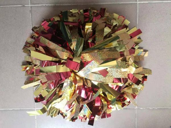 cheerleading cheerleader pom poms 3/4"x 6" metallic gold holographic with red 3colors mixed competition professional
cheerleading cheerleader pom poms 3/4"x 6" metallic gold holographic with red 3colors mixed competition professional