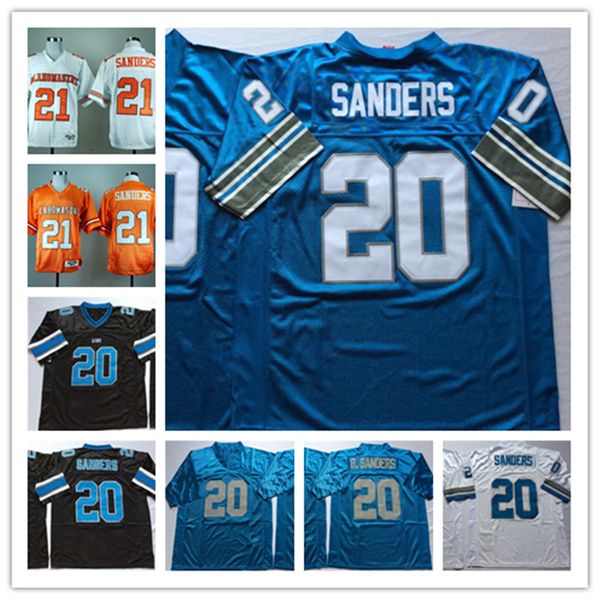 Mens Ncaa Vintage #21 Barry Sanders Oklahoma State Cowboys Jersey Stitched #20 Barry Sanders Detroit Football Jersey S-3xl