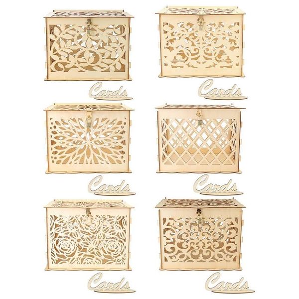 2019 hollow carving elegant rustic wedding decoration supplies greeting card check-in box diy wooden money box craft with lock
2019 hollow carving elegant rustic wedding decoration supplies greeting card check-in box diy wooden money box craft with lock