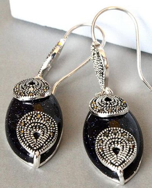blue lady vintage sand stone and 925 silver marcasita earrngs 1 4/5 ", Golden
blue lady vintage sand stone and 925 silver marcasita earrngs 1 4/5 ", Golden
