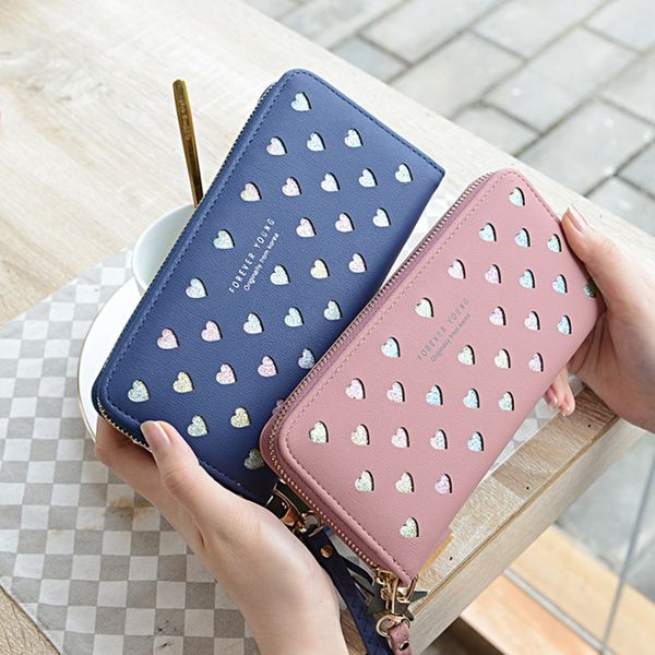 new long women wallet pu leather women clutch heart pattern female purse zipper lady purses phone pocket card holder, Red;black
new long women wallet pu leather women clutch heart pattern female purse zipper lady purses phone pocket card holder, Red;black