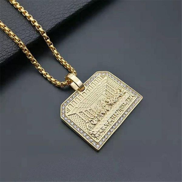 fashion- iced out bling the last supper pendant necklace for men gold color stainless steel necklaces male religious jewelry n74, Silver
fashion- iced out bling the last supper pendant necklace for men gold color stainless steel necklaces male religious jewelry n74, Silver