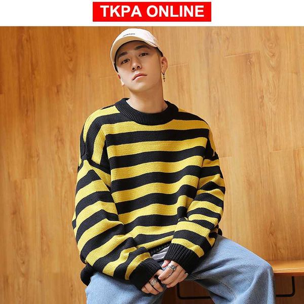 pullover men korean fashions striped sweater 2020 winter harajuku streetwear sweater male hip hop oversize clothing, White;black
pullover men korean fashions striped sweater 2020 winter harajuku streetwear sweater male hip hop oversize clothing, White;black