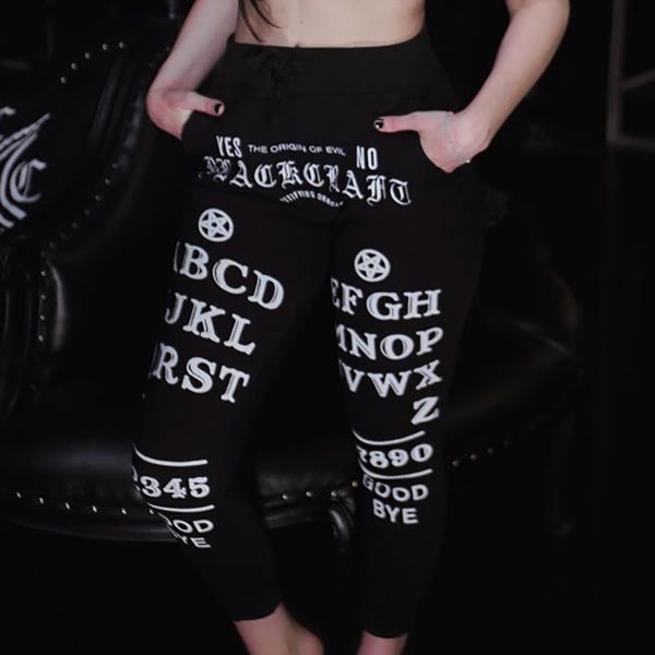 pants elastic waist women cotton black gothic punk letter printed legging tapered carrot, Black;white
pants elastic waist women cotton black gothic punk letter printed legging tapered carrot, Black;white