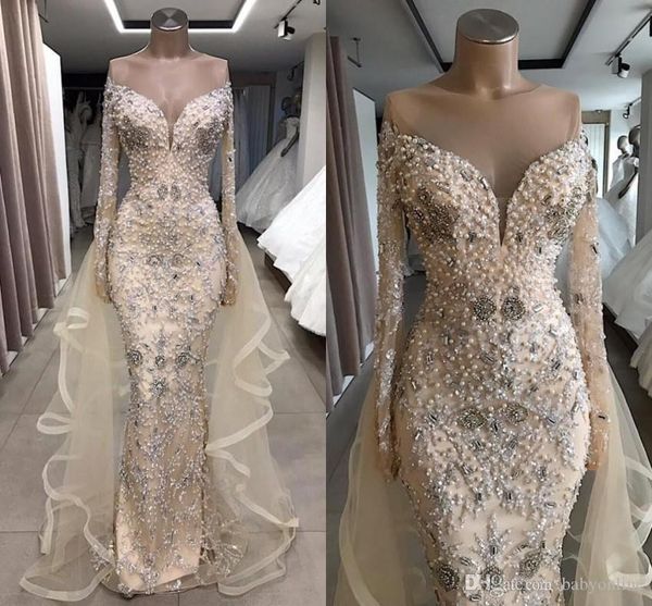 luxury ivory champagne mermaid long prom dresses beaded crystals sheer long sleeves crew neck mermaid evening gowns formal bc0874, Black
luxury ivory champagne mermaid long prom dresses beaded crystals sheer long sleeves crew neck mermaid evening gowns formal bc0874, Black