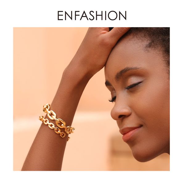 enfashion pure form small link chain cuff bracelets gold color brass bangles for women accessories jewelry bijoux bf182032 cj191216, Black
enfashion pure form small link chain cuff bracelets gold color brass bangles for women accessories jewelry bijoux bf182032 cj191216, Black