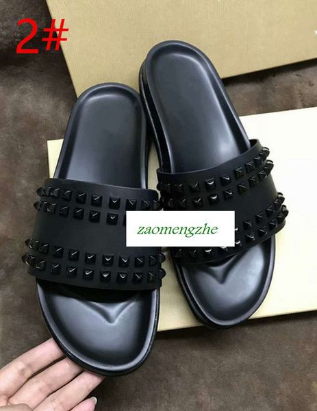 high-quality donna studded red bottom slippers designer willow nails soft bottom rubber slippers men rivet spikes flat slippers, Black
high-quality donna studded red bottom slippers designer willow nails soft bottom rubber slippers men rivet spikes flat slippers, Black