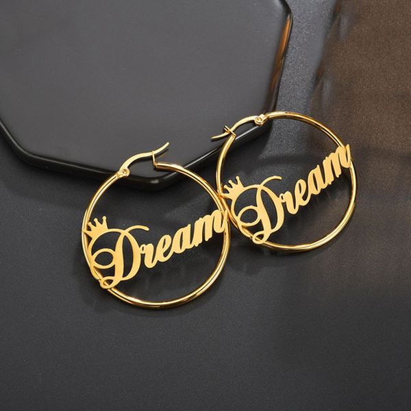 honorable royal crown name hoop earrings custom fashion jewelry personalized 20/30/50/60/70mm big circle earrings women gifts, Golden;silver
honorable royal crown name hoop earrings custom fashion jewelry personalized 20/30/50/60/70mm big circle earrings women gifts, Golden;silver