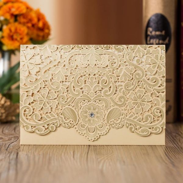2020 european gold hollow flower invitation cards folded laser cut pocket wedding invites with customized insert, Black
2020 european gold hollow flower invitation cards folded laser cut pocket wedding invites with customized insert, Black
