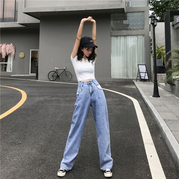 vintage wide leg jeans for woman mom high waisted jeans blue casual long trousers korean streetwear blue denim pants 2020 summer
vintage wide leg jeans for woman mom high waisted jeans blue casual long trousers korean streetwear blue denim pants 2020 summer