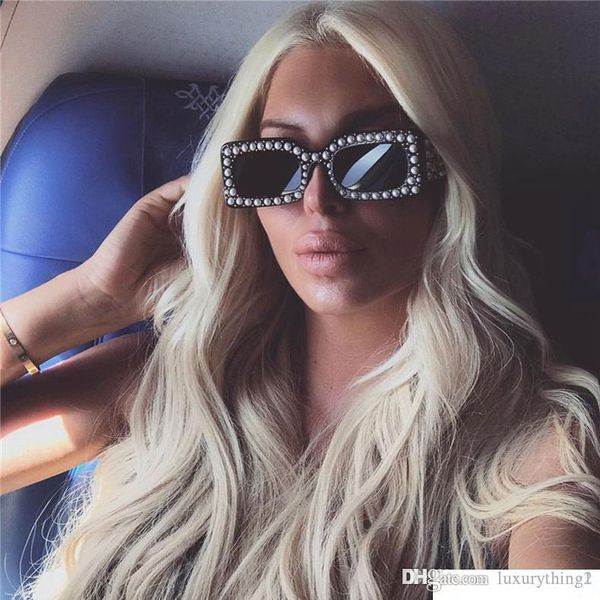 womens designer fashion sunglasses new luxury mens square sunglasses uv400 pearl party sun glasses, White;black
womens designer fashion sunglasses new luxury mens square sunglasses uv400 pearl party sun glasses, White;black