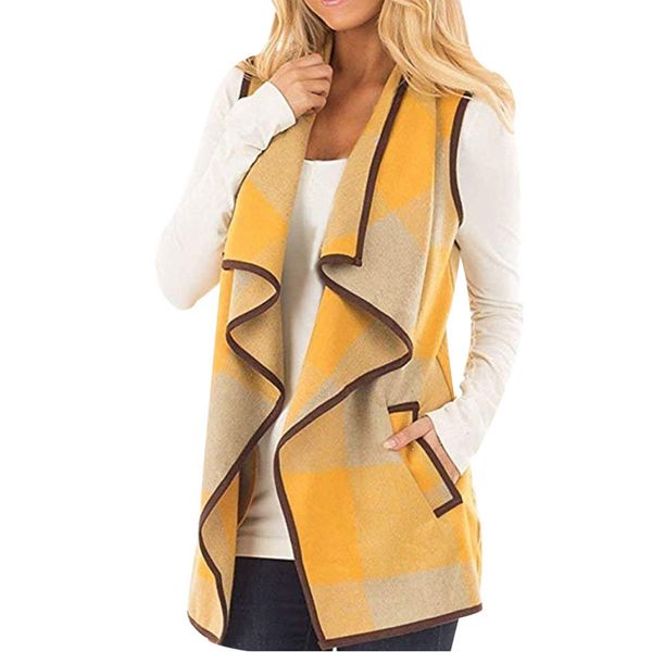 ostrich autumn winter ladies vest sleeveless turn down neck open front check plaid cardigan casual women long waistcoat, Black;white
ostrich autumn winter ladies vest sleeveless turn down neck open front check plaid cardigan casual women long waistcoat, Black;white