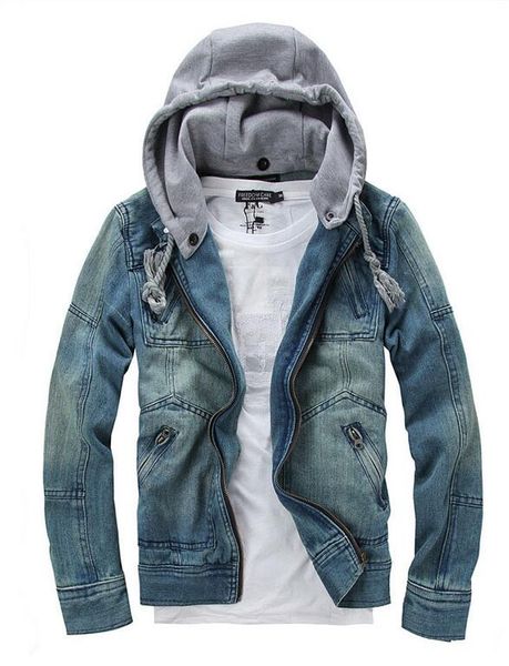 men jacket large size denim jacket coat korean slim cotton hooded removable hat, Black;brown
men jacket large size denim jacket coat korean slim cotton hooded removable hat, Black;brown