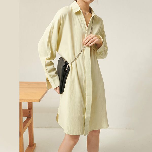 women green white thin brief big size shirt dress new lapel long sleeve loose fit fashion tide spring autumn 2020 t033, Black;gray
women green white thin brief big size shirt dress new lapel long sleeve loose fit fashion tide spring autumn 2020 t033, Black;gray