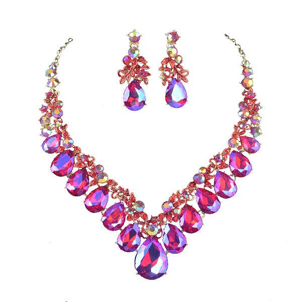 crystal bridal jewelry sets waterdrop shape wedding necklace earrings african fashion new red shiny ab jewelry sets accessories, Silver
crystal bridal jewelry sets waterdrop shape wedding necklace earrings african fashion new red shiny ab jewelry sets accessories, Silver